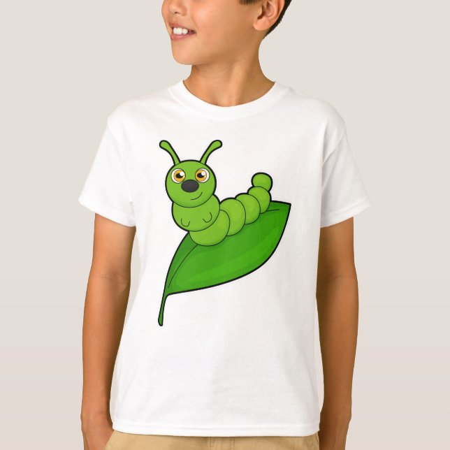 Caterpillar with Leaf T-Shirt (Front)