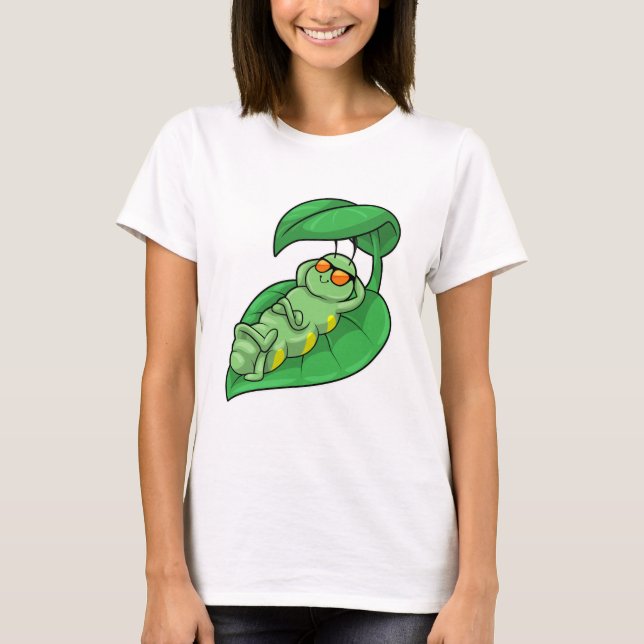 Caterpillar with Leaf T-Shirt (Front)
