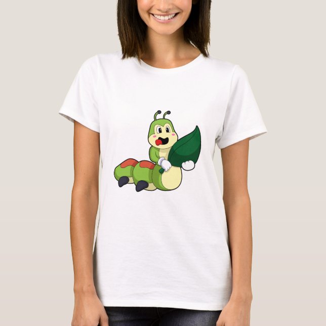 Caterpillar with Leaf T-Shirt (Front)