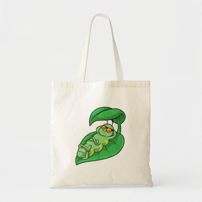 Caterpillar with Leaf Tote Bag (Front)