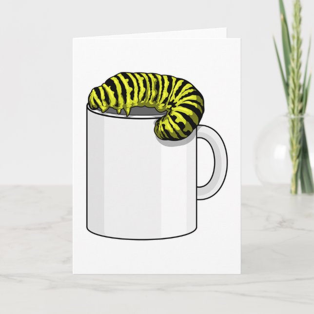 Caterpillar with Mug Card (Front)