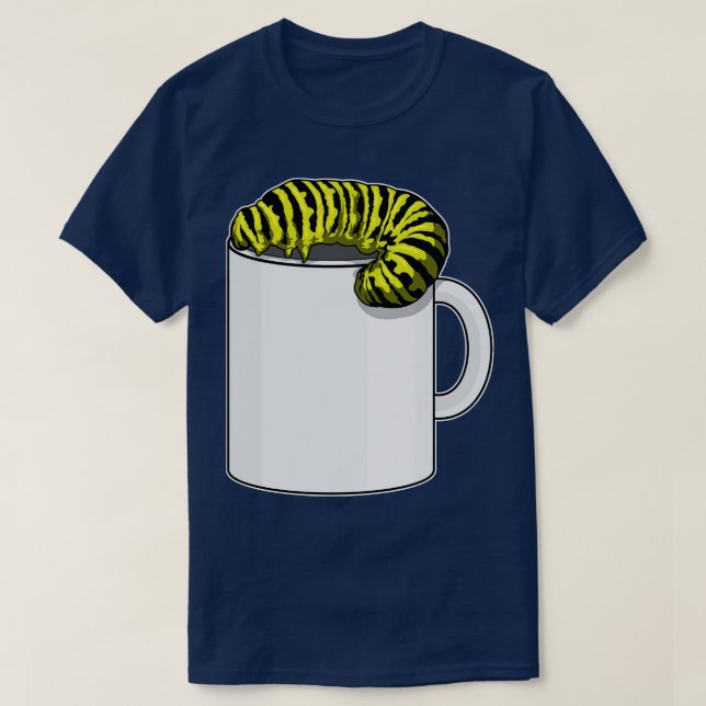 Caterpillar with Mug T-Shirt (Design Front)