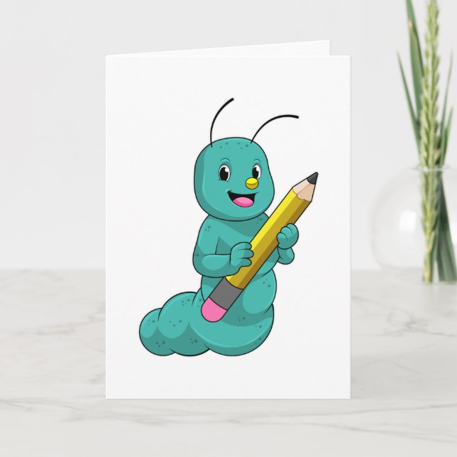 Caterpillar with Pencil Card (Front)