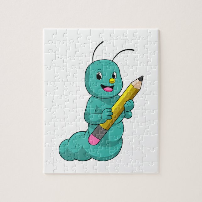 Caterpillar with Pencil Jigsaw Puzzle (Vertical)