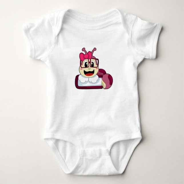 Caterpillar with Ribbon Baby Bodysuit (Front)