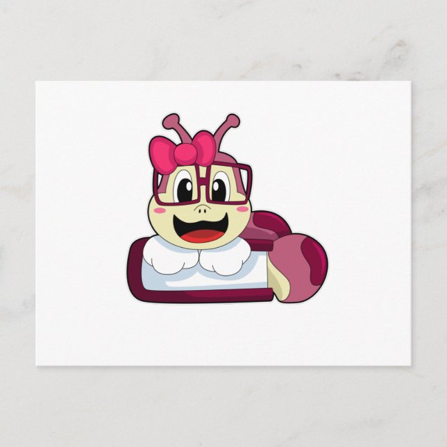 Caterpillar with Ribbon Postcard (Front)