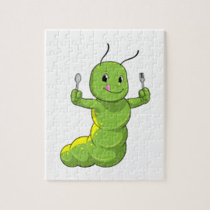 Caterpillar with Spoon & Fork Jigsaw Puzzle