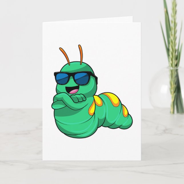 Caterpillar with Sunglasses Card (Front)