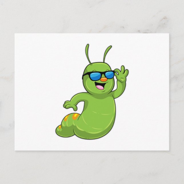 Caterpillar with Sunglasses Postcard (Front)
