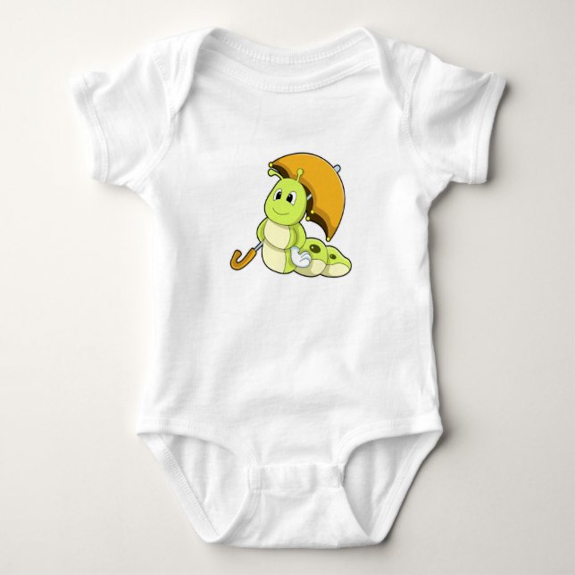 Caterpillar with Umbrella Baby Bodysuit (Front)