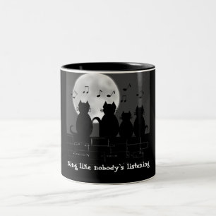 Caterwauling by moonlight Two-Tone coffee mug
