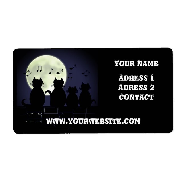 caterwauling ,Cats in the moonlight. Personalise (Front)