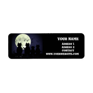 caterwauling ,Cats in the moonlight. Personalise Return Address Label