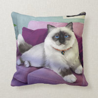 CatFans - Birman Cat Throw Cushion