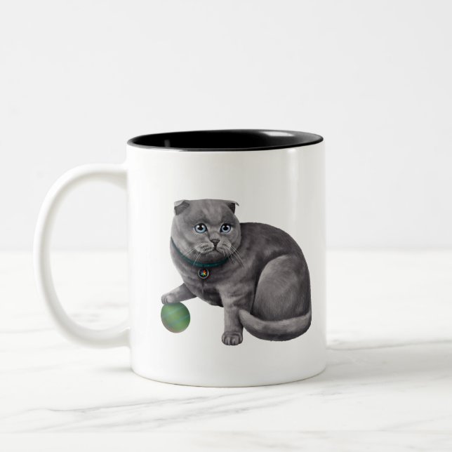 CatFans - Scottish Fold Two-Tone Coffee Mug (Left)