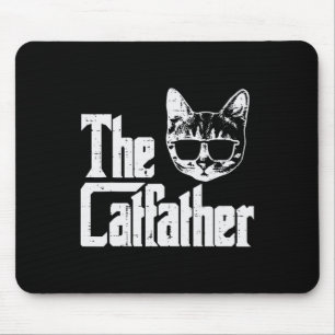 Catfather Funny Cat Dad Fathers Day Movie Pun Papa Mouse Pad