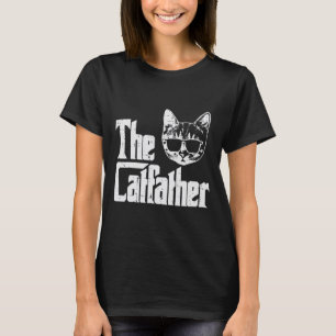 Catfather Funny Cat Dad Fathers Day Movie Pun Papa T-Shirt