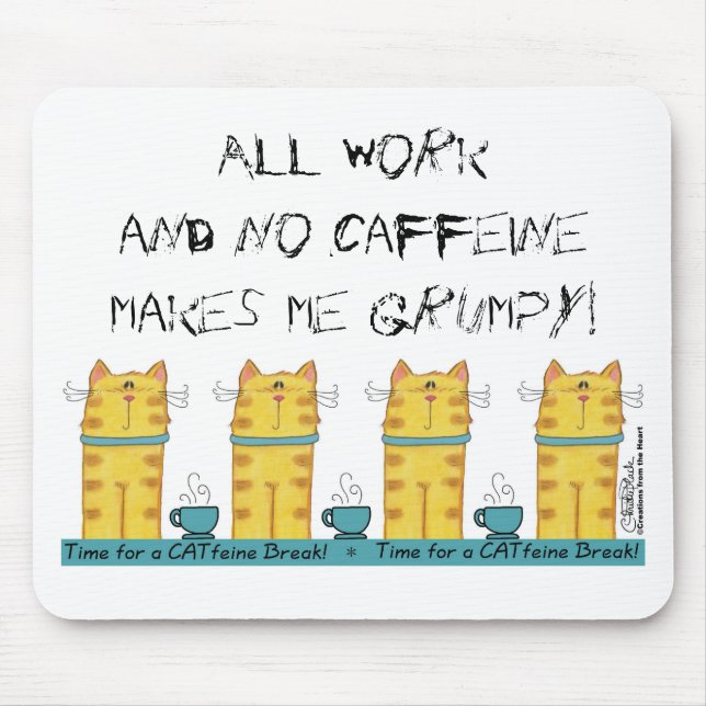 CATfeine Break Mouse Pad (Front)