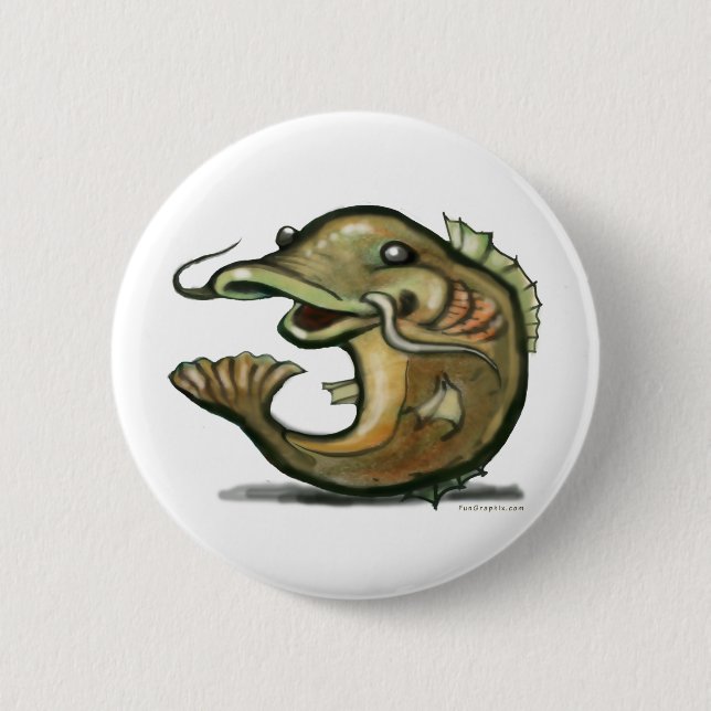 Catfish 6 Cm Round Badge (Front)
