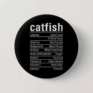 Catfish Facts Funny Fishing Lover Catfishing Graph 6 Cm Round Badge