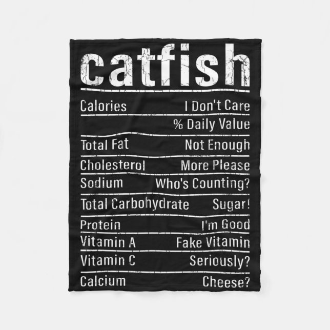 Catfish Facts Funny Fishing Lover Catfishing Graph Fleece Blanket (Front)