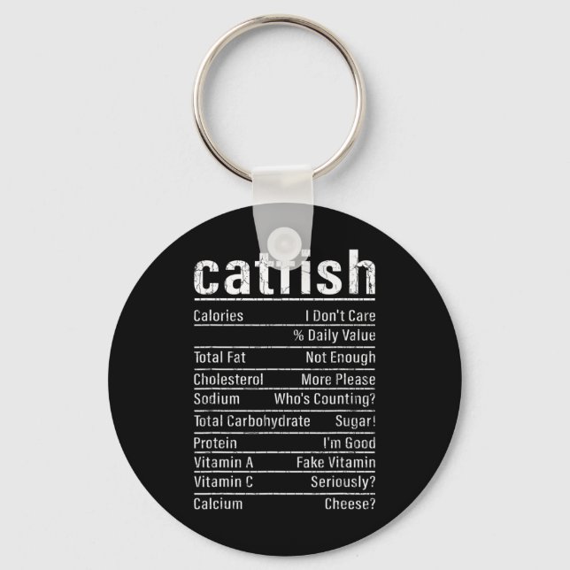 Catfish Facts Funny Fishing Lover Catfishing Graph Key Ring (Front)