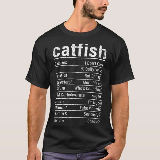 Catfish Facts Funny Fishing Lover Catfishing Graph T-Shirt (Front)