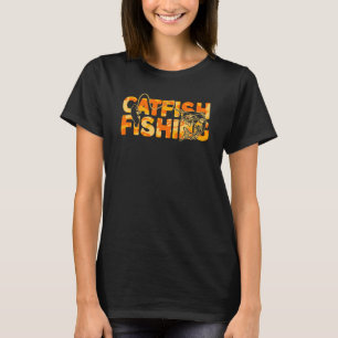 Catfish Fisherman Orange Camouflage Catfish Fishin T-Shirt