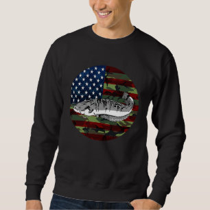 Catfish Fishing America USA Flag Camouflage Fishin Sweatshirt