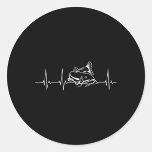 Catfish Fishing Heartbeat  Classic Round Sticker