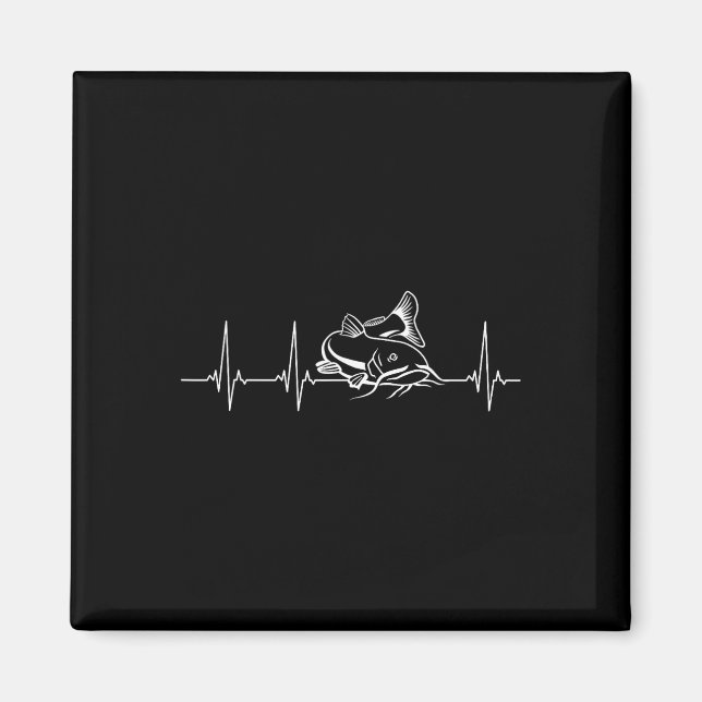 Catfish Fishing Heartbeat  Magnet (Front)