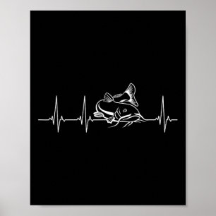 Catfish Fishing Heartbeat Poster