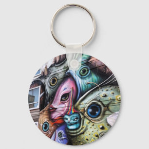 Catfish Graffiti in Amsterdam Key Ring