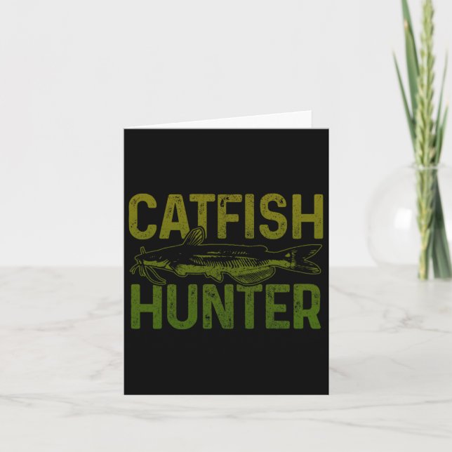 Catfish Hunter Catfish Fishing Gift  Card (Front)