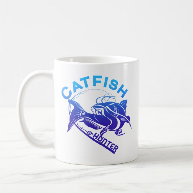 Catfish Hunter Catfishes Fishing Coffee Mug (Left)