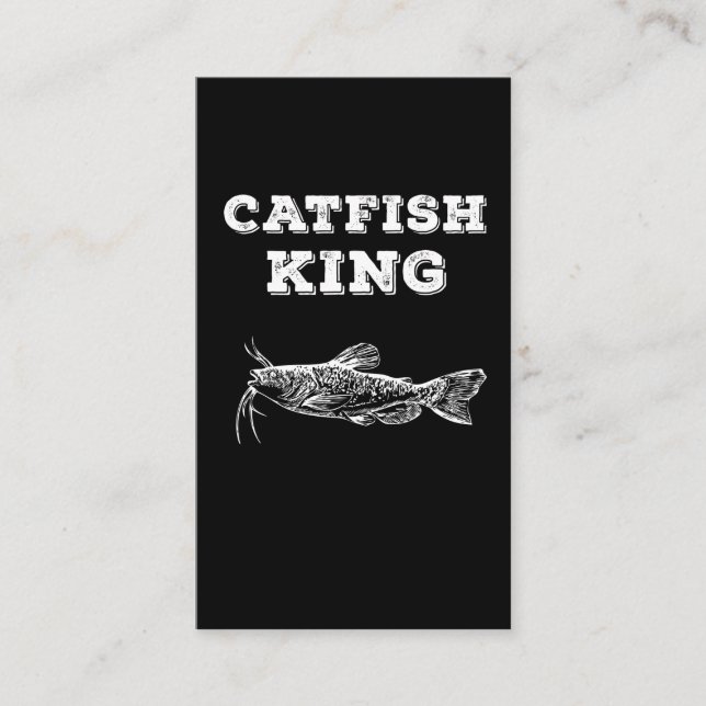 Catfish King Fishing Fish Lover Fish Hook Angler Business Card (Front)