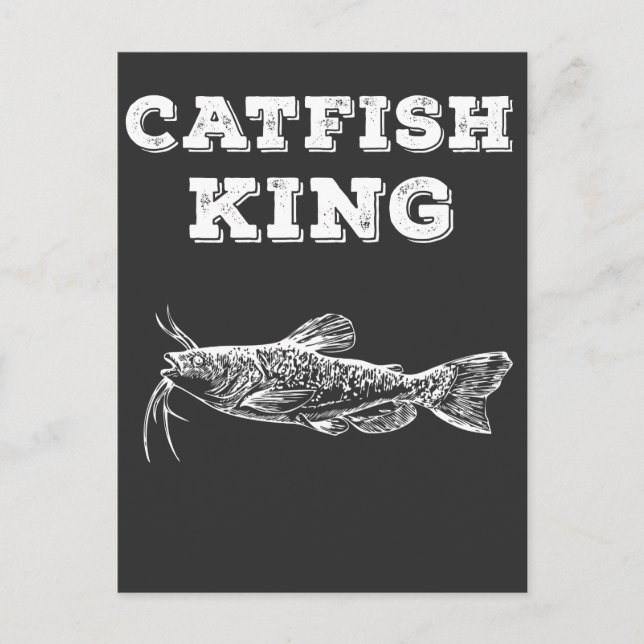 Catfish King Fishing Fish Lover Fish Hook Angler Postcard (Front)