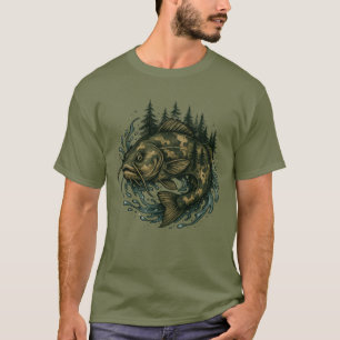 Catfish Lake Fishing Mountains Fisherman Fish T-Shirt