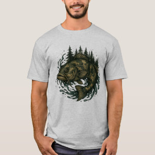 Catfish Lake Fishing Mountains Fisherman Fish T-Shirt