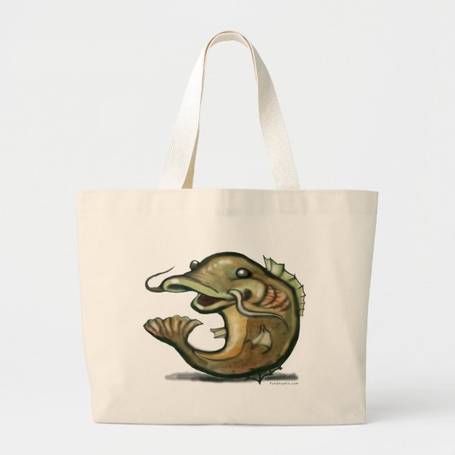 Catfish Large Tote Bag (Front)