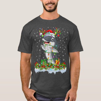 Catfish Lover Matching Santa Lighting Catfish Chri T-Shirt