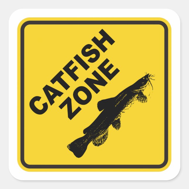 Catfish Zone Square Sticker (Front)