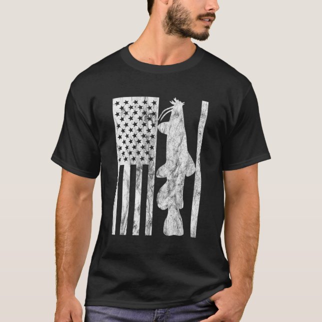 Catfishing American Flag Catfish Fisher T-Shirt (Front)