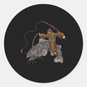 Catfishing Bigfoot Hunting Catfishermen 1 Classic Round Sticker