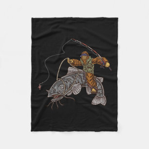 Catfishing Bigfoot Hunting Catfishermen 1  Fleece Blanket