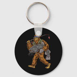 Catfishing Bigfoot Hunting Catfishermen Key Ring