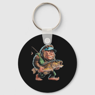 Catfishing Bigfoot Sasquatch Fishing Catfishermen Key Ring