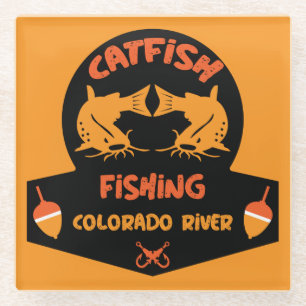 Catfishing Colorado River Glass Coaster