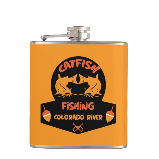 Catfishing Colorado River Hip Flask (Front)
