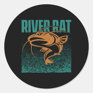 Catfishing Freshwater River Rat - Catfish Fishing  Classic Round Sticker